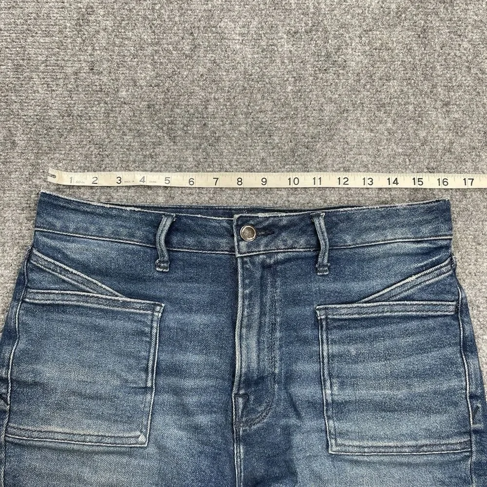 Good American Denim Shorts Size 10/30 High Waist Frayed Hem Stretch GCSBP127SC - Picture 5 of 9